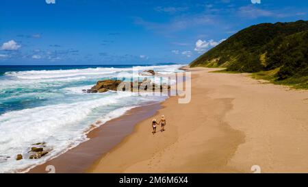 St. Lucia Südafrika, Mission Rocks Beach in der Nähe von Cape Vidal im Isimangaliso Wetland Park in Zululand Stockfoto