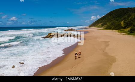 St. Lucia Südafrika, Mission Rocks Beach in der Nähe von Cape Vidal im Isimangaliso Wetland Park in Zululand Stockfoto