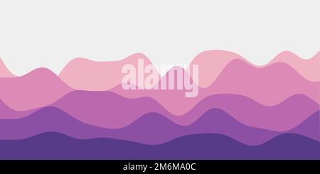 Abstrakter Hintergrund aus violetten und orangefarbenen Hügeln. Bunte Wellen ansprechende Vektor-Illustration. Stock Vektor