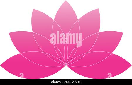 Lotusblume pink – Farbverlauf – Vektorsymbol – Vektordarstellung Stock Vektor