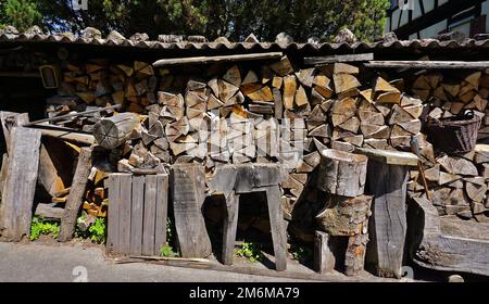 Holzstapel Stockfoto