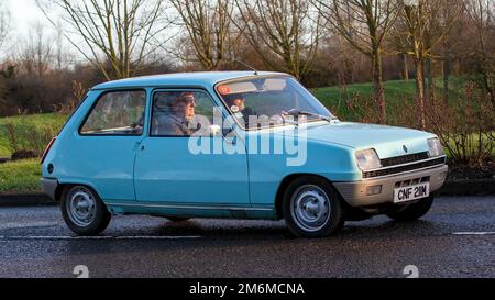 1974 blauer Renault 5 Oldtimer Stockfoto