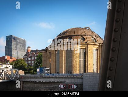 Der alte Elbtunnel in Hamburg Stockfoto