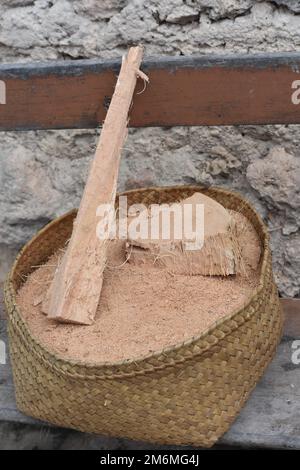 Osttimor, einheimisches Futter aus Palmen in Südostasien. Tropisches Timor. Stockfoto