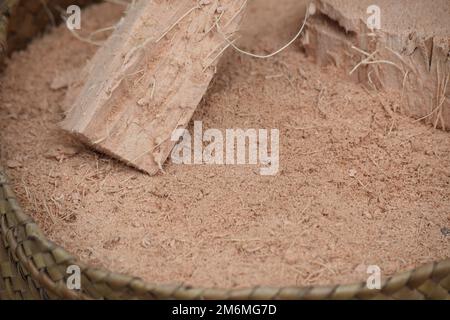 Osttimor, einheimisches Futter aus Palmen in Südostasien. Tropisches Timor. Stockfoto