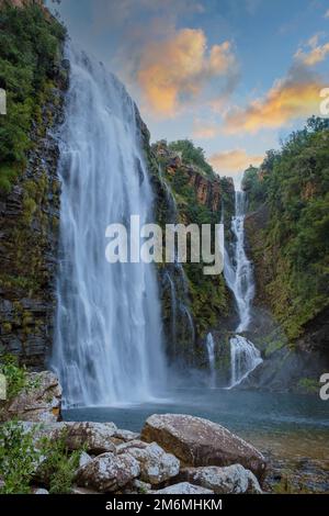 Panoramastraße Südafrika, Lisbon Falls Südafrika, Lisbon Falls in Mpumalanga, Südafrika Stockfoto