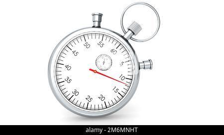 Klassische Stoppuhr isoliert auf weißem Hintergrund Stockfoto