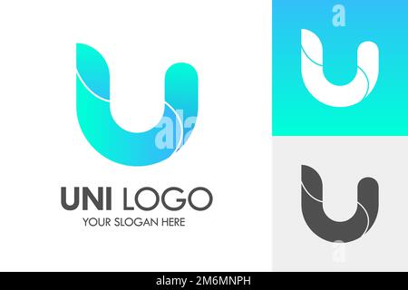 U farbiger Farbverlauf für Logo-Satz Vektor für Firmenbranding Stock Vektor