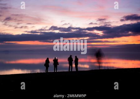 Sonnenuntergang auf dem bolsena-See Stockfoto