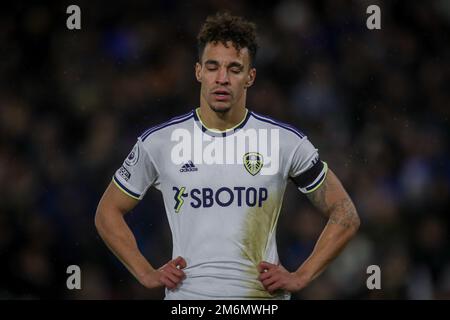 A dejected Rodrigo Moreno #19 of Leeds United während des Premier League-Spiels Leeds United vs West Ham United in Elland Road, Leeds, Großbritannien, 4. Januar 2023 (Foto: James Heaton/News Images) Stockfoto