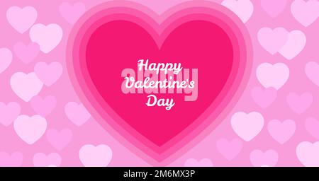 „Happy Valentines Day“-Vektorbanner, Karte, Flyer, Einladung, Poster, Hintergrunddesign. Vektordarstellung in lebendigen Farben. Stock Vektor