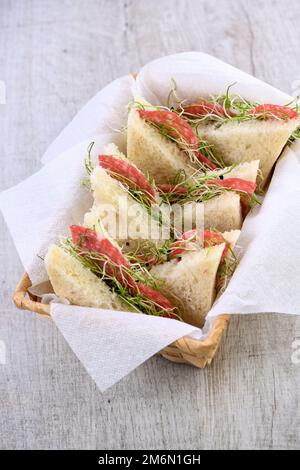 Microgreens Sprossen Sandwich-gesunde Lebensmittel Stockfoto