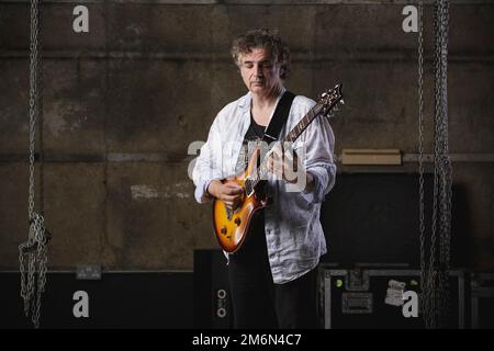 Jakko Jakszyk fotografiert in Elstree Studios, London. Stockfoto