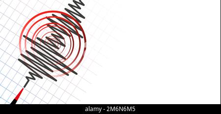 Erdbebenhintergrund. Seismogramm zur seismischen Messung. Stock Vektor