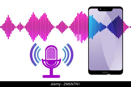 Konzept der Spracherkennung für mobile Anwendungen Stockfoto