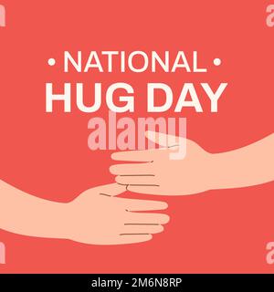 National Hug Day Vector Illustration. Geeignet für Grußkarten, Poster und Banner Stock Vektor