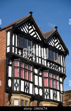 Mock Tudor Buildings in Chester, Großbritannien. Stockfoto