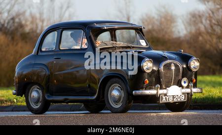 1957 schwarzer Austin A35 Oldtimer Stockfoto