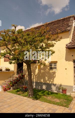 Donji Kraljevec, Kroatien - 14. August 2022 : das Haus, in dem Rudolf Steiner geboren wurde. Geburtsort. Stockfoto