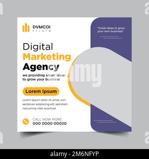 Social-Media-Post-Design und Webbannervorlage für digitale Marketingagenturen. Stock Vektor