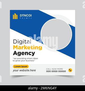 Social-Media-Post-Design und Webbannervorlage für digitale Marketingagenturen. Stock Vektor