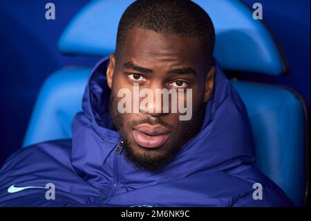 Geoffrey Kondogbia von Atletico de Madrid während des Spiels Copa SM El Rey zwischen Real Oviedo und Club Atletico de Madrid im Carlos Tartiere Stadium ON Stockfoto