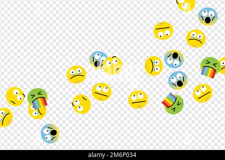 Traurige und kranke Emoticon-Sammlung Vektor Stock Vektor