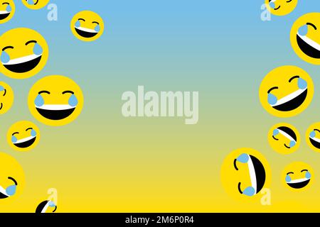 Emoji mit Tears of Joy Sammelvektor Stock Vektor