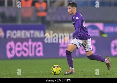 Florenz, Italien. 04. Januar 2023. Alessandro Bianco (ACF Fiorentina) während des Spiels ACF Fiorentina vs AC Monza, italienisches Fußballspiel Serie A in Florenz, Italien, Januar 04 2023 Kredit: Independent Photo Agency/Alamy Live News Stockfoto