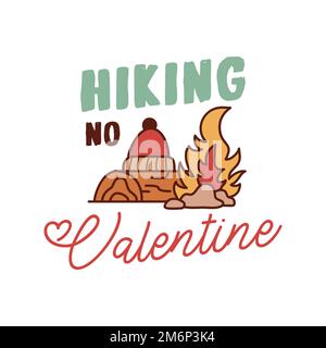 „Anti-Valentinstag“-Plakat-Design. Handgezeichnete Schriftzeichen - Wandern ohne valentinstag. Für Grußkarten, Einladungen. Gut für T-Shirt, Becher, Schrott Stock Vektor