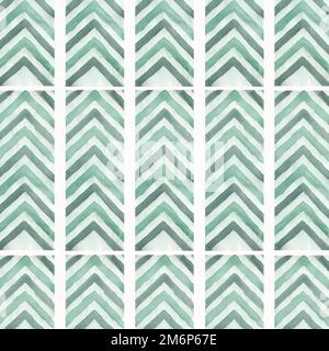 Abstrakter geometrischer Pfeil nahtloser Hintergrund.Linienstruktur.Zickzack Hintergrund.für dein Design.Grüner Pfeil im Vintage-Stil.Tribal ikat Stockfoto