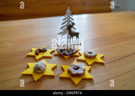 Weihnachtsdekoration in Bayern Deutschland Stockfoto