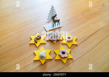 Weihnachtsdekoration in Bayern Deutschland Stockfoto