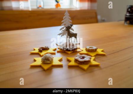 Weihnachtsdekoration in Bayern Deutschland Stockfoto