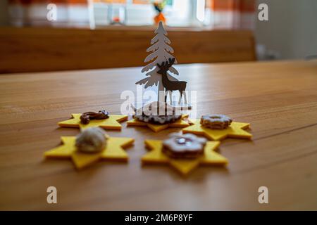 Weihnachtsdekoration in Bayern Deutschland Stockfoto