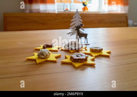 Weihnachtsdekoration in Bayern Deutschland Stockfoto