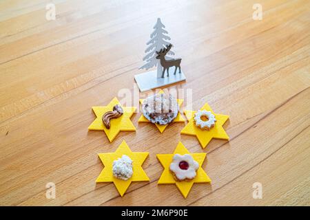 Weihnachtsdekoration in Bayern Deutschland Stockfoto