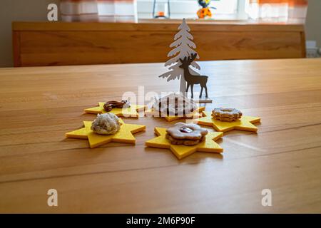 Weihnachtsdekoration in Bayern Deutschland Stockfoto