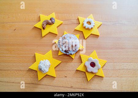 Weihnachtsdekoration in Bayern Deutschland Stockfoto