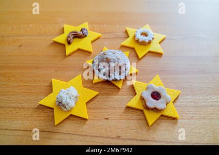 Weihnachtsdekoration in Bayern Deutschland Stockfoto