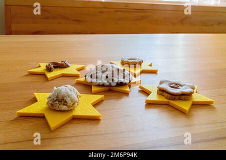 Weihnachtsdekoration in Bayern Deutschland Stockfoto