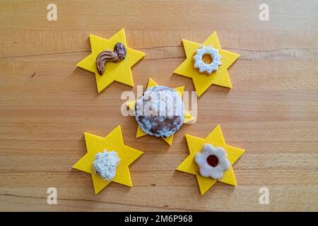 Weihnachtsdekoration in Bayern Deutschland Stockfoto