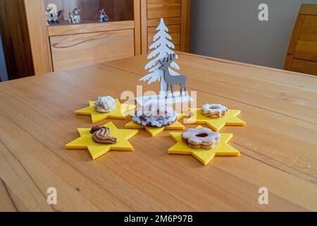 Weihnachtsdekoration in Bayern Deutschland Stockfoto