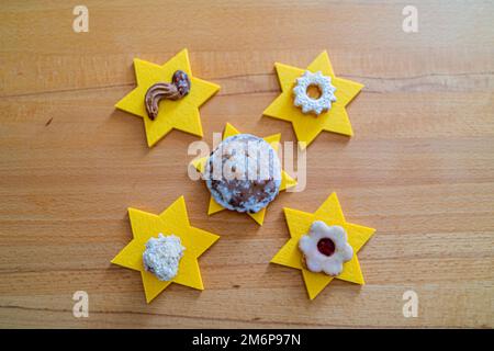 Weihnachtsdekoration in Bayern Deutschland Stockfoto