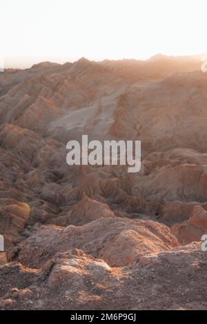 Wunderschöne Aussicht Valle de la Luna Moon Valley San Pedro de Atacama Wüste Chile Stockfoto