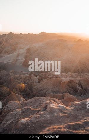 Wunderschöne Aussicht Valle de la Luna Moon Valley San Pedro de Atacama Wüste Chile Stockfoto