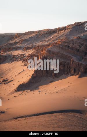 Wunderschöne Aussicht Valle de la Luna Moon Valley San Pedro de Atacama Wüste Chile Stockfoto