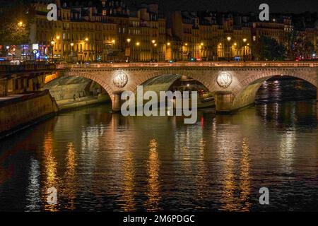 Frankreich, Paris, der Pont au Change ist eine Brücke über die seine in Paris, sie wurde von 1858 bis 1860 während der Herrschaft von Napoleon III, A, errichtet Stockfoto