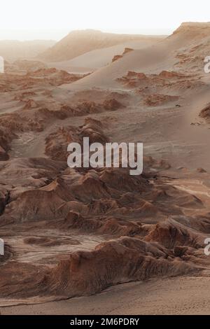 Wunderschöne Aussicht Valle de la Luna Moon Valley San Pedro de Atacama Wüste Chile Stockfoto