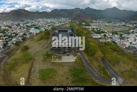 Citeadell von Port Louis Mauritius. Der andere Name ist Fort Adeliade. Champ de mars ist auf der rechten Seite. Stockfoto